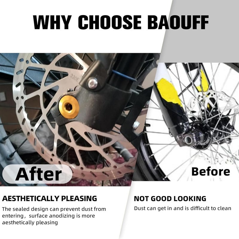 BAOUFF M16x1.5 Front Fork Axle Nut for Surron,Front Wheel Axle Nuts Screws for Dirt Bike Sur Ron Light Bee S/Light Bee X/Talaria Sting L1E/X160/X260 - Black - Image 5